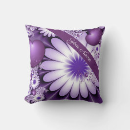 恋に落ちる抽象芸術アート花とハート名 クッション