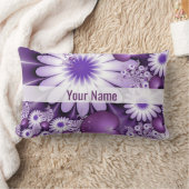 恋に落ちる抽象芸術アート花とハート名 ランバークッション (ブランケット)