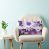 恋に落ちる抽象芸術アート花とハート名 ランバークッション (椅子)