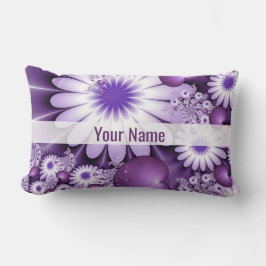 恋に落ちる抽象芸術アート花とハート名 ランバークッション