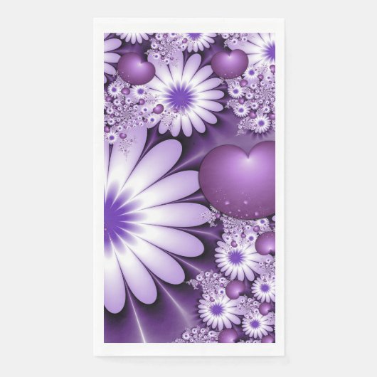 恋に落ちる抽象芸術花とハートフラクタル (正面)