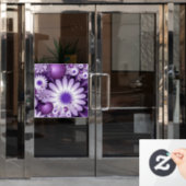 恋に落ちる抽象芸術花とハートフラクタル ウィンドウサイン (オフィスドア)