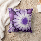 恋に落ちる抽象芸術花とハートフラクタル クッション (ブランケット)