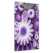 恋に落ちる抽象芸術花とハートフラクタル クリップボード (右)