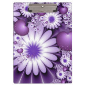 恋に落ちる抽象芸術花とハートフラクタル クリップボード (正面)
