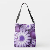 恋に落ちる抽象芸術花とハートフラクタル クロスボディバッグ (裏面)