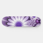 恋に落ちる抽象芸術花とハートフラクタル スケートボード (横)