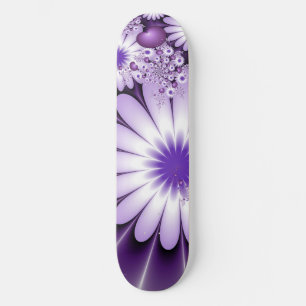 恋に落ちる抽象芸術花とハートフラクタル スケートボード