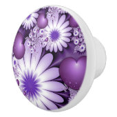 恋に落ちる抽象芸術花とハートフラクタル セラミックノブ (右)