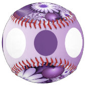 恋に落ちる抽象芸術花とハートフラクタル ソフトボール (正面)