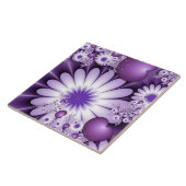 恋に落ちる抽象芸術花とハートフラクタル タイル (側面)