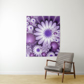 恋に落ちる抽象芸術花とハートフラクタル タペストリー (インサイチュ)