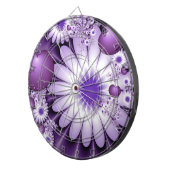 恋に落ちる抽象芸術花とハートフラクタル ダーツボード (正面右)