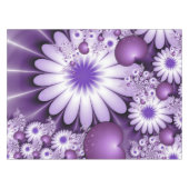 恋に落ちる抽象芸術花とハートフラクタル テーブルクロス (正面(横))