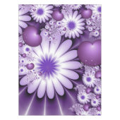 恋に落ちる抽象芸術花とハートフラクタル テーブルクロス (正面)