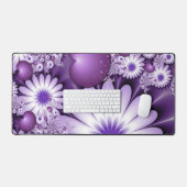 恋に落ちる抽象芸術花とハートフラクタル デスクマット (キーボード&マウス)