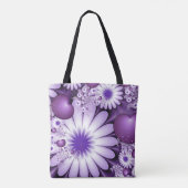 恋に落ちる抽象芸術花とハートフラクタル トートバッグ (裏面)