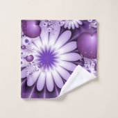 恋に落ちる抽象芸術花とハートフラクタル バスタオルセット (ウォッシュタオル)