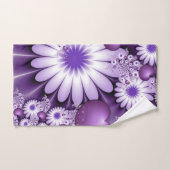 恋に落ちる抽象芸術花とハートフラクタル バスタオルセット (ハンドタオル)