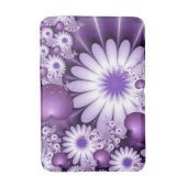 恋に落ちる抽象芸術花とハートフラクタル バスマット (正面縦)