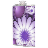 恋に落ちる抽象芸術花とハートフラクタル フラスク (左)