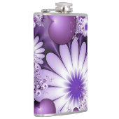 恋に落ちる抽象芸術花とハートフラクタル フラスク (右)