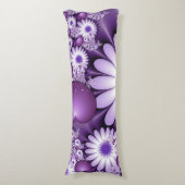 恋に落ちる抽象芸術花とハートフラクタル ボディピロー (正面縦)