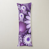 恋に落ちる抽象芸術花とハートフラクタル ボディピロー (裏面 (縦))