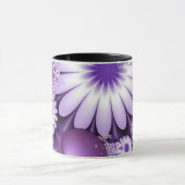 恋に落ちる抽象芸術花とハートフラクタル マグカップ (中央)
