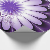 恋に落ちる抽象芸術花とハートフラクタル ラッピングペーパー (角)