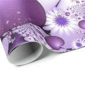 恋に落ちる抽象芸術花とハートフラクタル ラッピングペーパー (ロールコーナー)