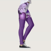 恋に落ちる抽象芸術花とハートフラクタル レギンス (右)