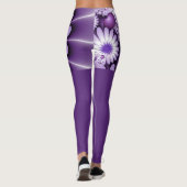 恋に落ちる抽象芸術花とハートフラクタル レギンス (裏面)