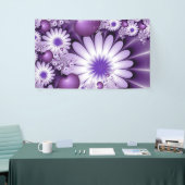 恋に落ちる抽象芸術花とハートフラクタル 横断幕 (トレードショー)