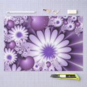 恋に落ちる抽象芸術花とハートフラクタル 薄葉紙 (クラフト)