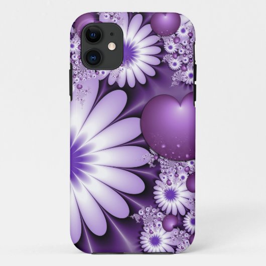 恋に落ちる抽象芸術花とハートフラクタル Case-Mate iPhoneケース (裏面)