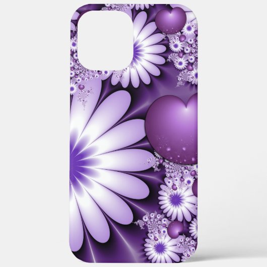 恋に落ちる抽象芸術花とハートフラクタル Case-Mate iPhoneケース (裏面)