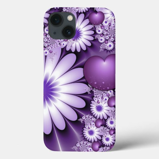 恋に落ちる抽象芸術花とハートフラクタル Case-Mate iPhoneケース (裏面)