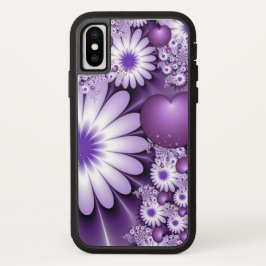 恋に落ちる抽象芸術花とハートフラクタル iPhone 13ケース