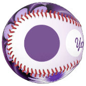 恋に落ちる抽象芸術花とハート名 ソフトボール (正面左)