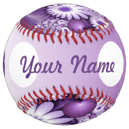 恋に落ちる抽象芸術花とハート名 ソフトボール