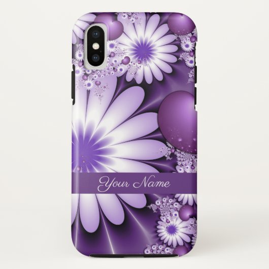恋に落ちる抽象芸術花とハート名 Case-Mate iPhoneケース (裏面)