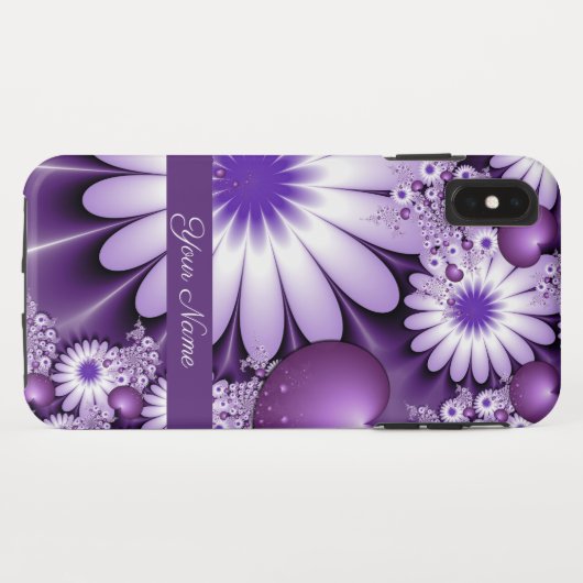 恋に落ちる抽象芸術花とハート名 Case-Mate iPhoneケース (裏面(横))