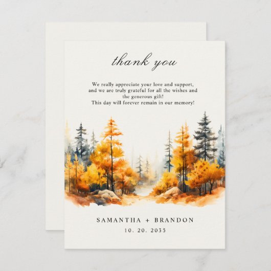 恋に落ちる森 サンキューカード (正面/裏面)
