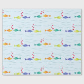恋に落ちる海の可愛いロマンチックな魚 ラッピングペーパー (フラット)