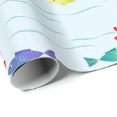 恋に落ちる海の可愛いロマンチックな魚 ラッピングペーパー (ロールコーナー)