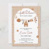 恋に落ちる男の子の服ベビーシャワー 招待状 (正面)