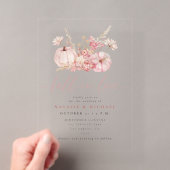 恋に落ちる秋のバラ色の結婚式 アクリル招待状 (インサイチュ (ポータブル))
