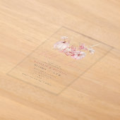 恋に落ちる秋のバラ色の結婚式 アクリル招待状 (レイダウン)