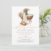 恋に落ちる秋のフローラベビーシャワー 招待状 (スタンド正面)